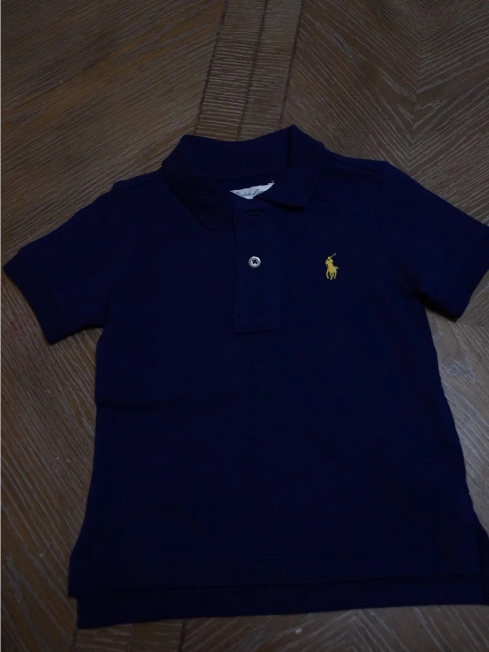 Ralph Lauren Boys Navy Polo with Yellow Pony
